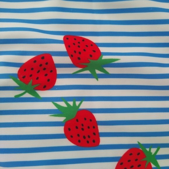 NWT Dolphin Love Girls Strawberry Stripe UPF 50+ One Piece Swimsuit - Picture 5 of 8